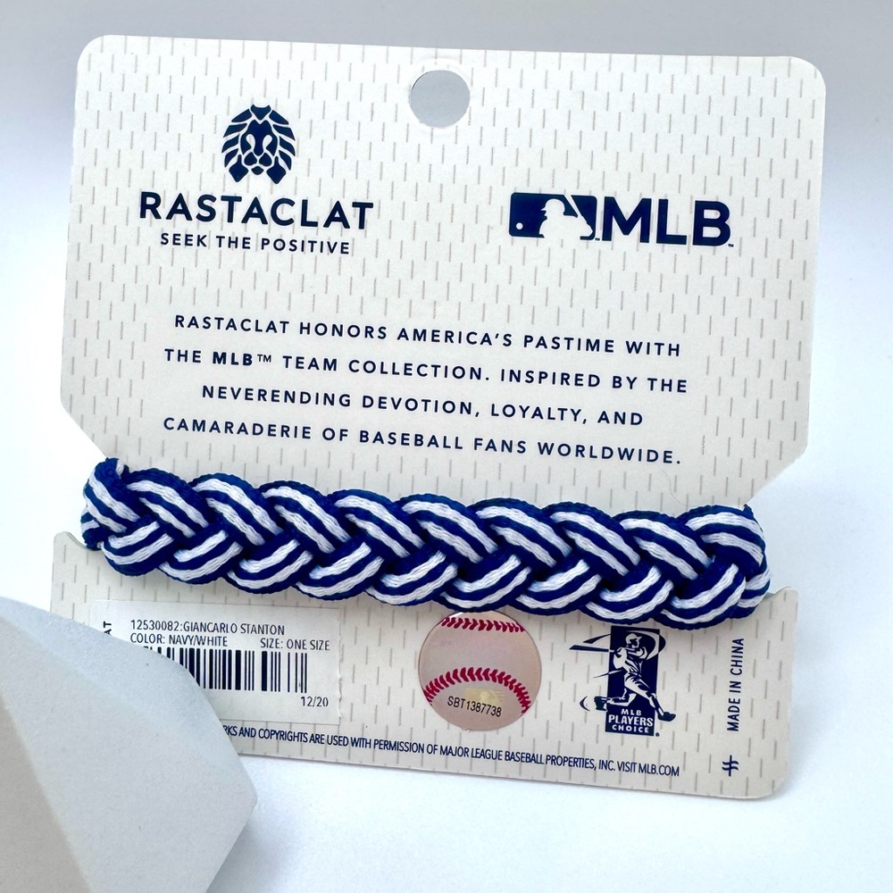 Rastaclat NY Yankee Giancarlo Stanton Hand Braided Adjustable Bracelet. NWT ⚾️ - Picture 2 of 3